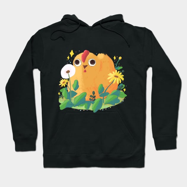 Chicken with flowers  drawing Hoodie by Mayarart